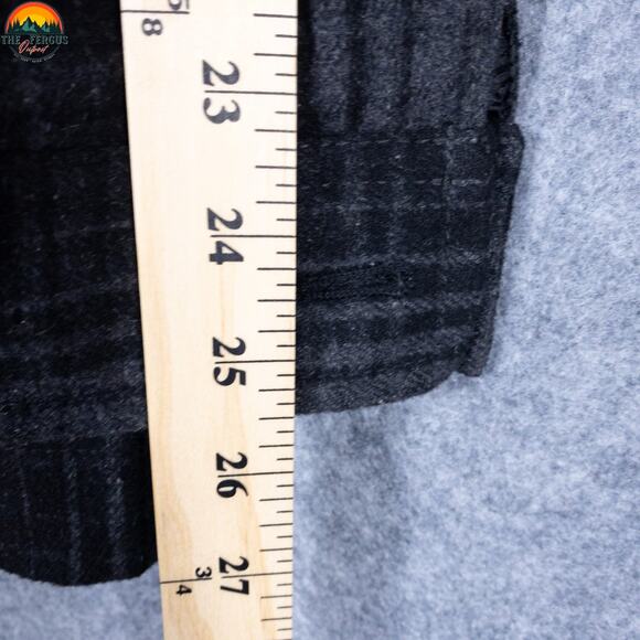 Old Navy Shacket Black Plaid Wool Blend Jacket Button Front Cabin Men's Size XL - Picture 7 of 10